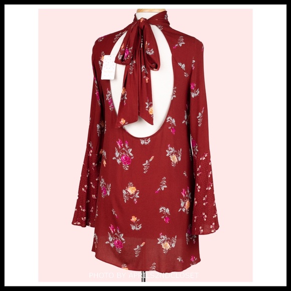 FREE PEOPLE BOHO FLOWY FLORAL MINI BOHEMIAN PRINT TUNIC DRESS A2C - Picture 11 of 16